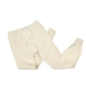 Morgan Long Johns Thermal Pants Drawers Natural Elastic Waist Large 38-40 Cotton